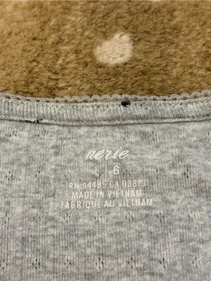 Aerie Pointelle Ribbed Floral Cami Tank Top Gray Blue Ditsy Print Lettuce Hem L thumbnail 6