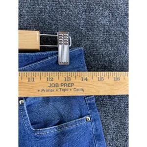 High Waisted Flare Jeans Medium Wash Distress Fade Womens Size S NEW thumbnail 6