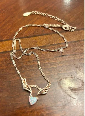 Fire opal 18k rose gold plated guardian angel pendant necklace 16 inch h63 thumbnail 1