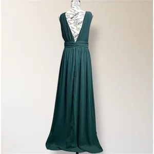 Lulus Heavenly‎ Hues Green Maxi Dress Pleated Deep V Slit Autumn Wedding Guest thumbnail 5