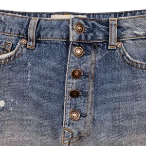 Free People We The Free Mini Jean Skirt Womens 27 Denim Distressed Button Fly thumbnail 6