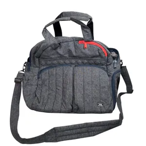 Lug Boxer Overnight Athletic Gym Bag Heather Grey Quilted Travel Shoe compartmen thumbnail 1