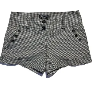 Vtg 90s Y2K tailored plaid tartan gingham cuff low rise shorts preppy academia M thumbnail 2