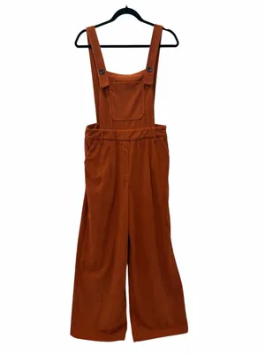 Cider Terracotta Corduroy Wide Leg Jumpsuit Orange Overalls M 70s Retro Vibe thumbnail 10