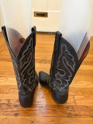Vintage Dan Post 710 Black Leather Cowboy Boots Western Women’s Size 7 EU 37 thumbnail 5