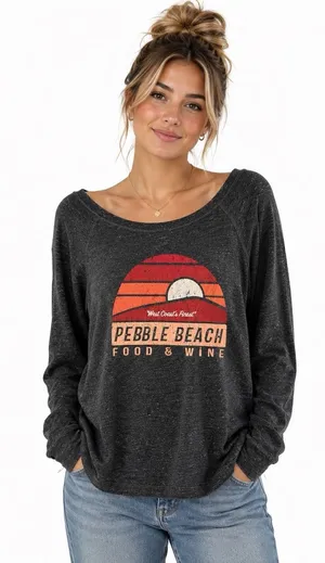 Flavour Gallery Pebble Beach Food & Wine Womens L Gray Graphic Sweatshirt thumbnail 1