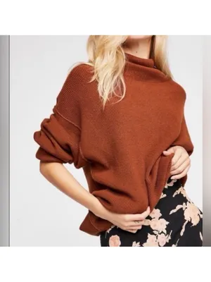 FREE PEOPLE Softly Structured Sweater Brown Size Small thumbnail 3