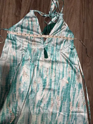 Seafoam Halter Maxi Dress - Flowing Aqua & White Print thumbnail 9