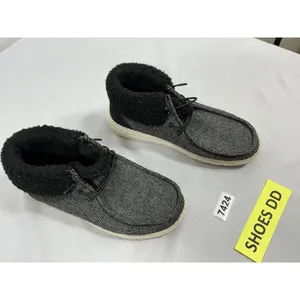 Mens Bruno Marc Slip On Comfort Booties 8.5 Black Faux Fur Cuff thumbnail 2