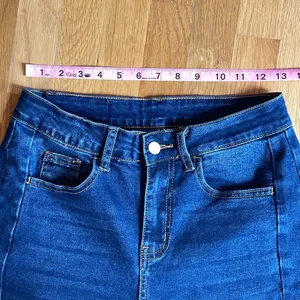 SIDEFEEL Women’s Size 6 High Rise Wide Leg Jeans Dark Wash Raw Frayed Hem thumbnail 6