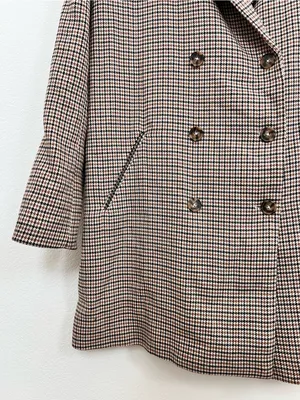 NWOT L'Academie Brown Houndstooth Coat Women's Small Button Front Tailored thumbnail 3