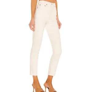 RE/DONE • 90s High Rise Ankle Crop Jeans Vintage White Denim Sz 25 thumbnail 4