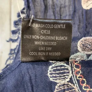 NWT Stitch Fix Accessory Collective Amery Scarf Navy Embroidered Paisley Boho thumbnail 7