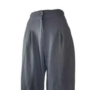 Naning9 Women's Black High Rise Pleated Wide Leg Baggy Trousers Pants Size XS thumbnail 2