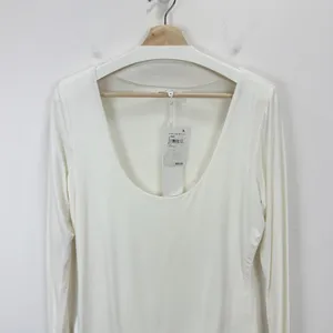 Good American Scoopneck Bodysuit Ivory Stretch Jersey Knit Basics Size 4 XL NWT thumbnail 5