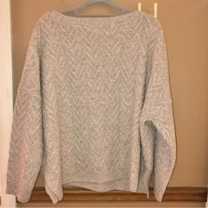 PINK‎ LILY CANDID FEELINGS BOAT NECK TEXTURED SWEATER beige XL thumbnail 3
