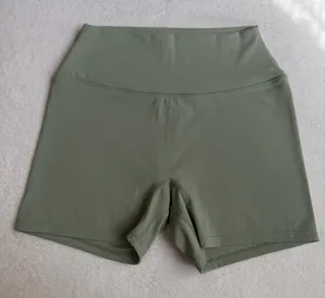 High-Waist Olive Green Women’s Active Shorts thumbnail 1