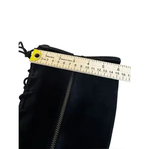 FRYE PARKER MOCCASIN LACE UP KNEE HIGH ZIPPER Black Suede RARE 8 thumbnail 12