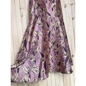 NWT Lulus Gowning Around Mauve Floral Jacquard Strapless Maxi Dress Party Gala L thumbnail 4