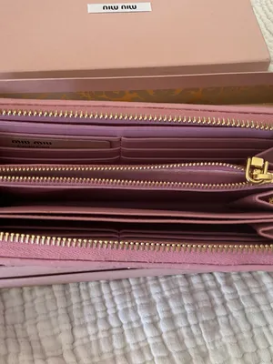 Miu Miu Matelasse Zip Wallet Pink Gold w/ Box thumbnail 3