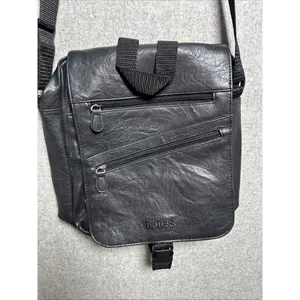 Vintage Totes‎ Shoulder Bag Purse Black 90s Pockets Zip Adjustable Travel 90s thumbnail 7