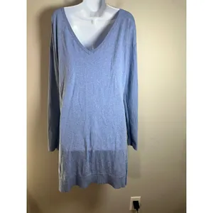 UGG Liliana Sweater Dress Womens Large Heathered Blue Boat Neck V-Back Knit‎ L thumbnail 6