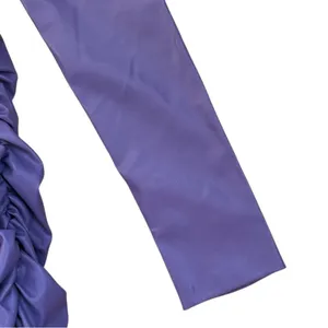 NWT Zara Faux Leather Ruched V Neck Dress Purple Size Small thumbnail 5
