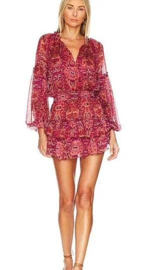 MISA Los Angeles Pink V-Neck Teya Mini Dress NWT thumbnail 2