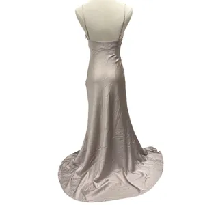 Tara Subkoff for Bebe Platinum‎ Satin Rhinestone Bow Maxi Gown Dress 0 Prom Hoco thumbnail 2