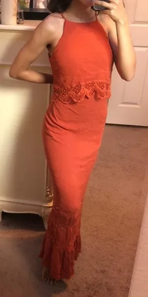 Francesca's Maxi Rust Dress thumbnail 1