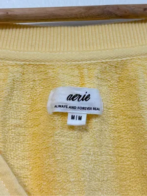 Aerie Yellow Notes Easy Street Sweatshirt Size Medium NWOT Oversized thumbnail 3