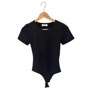 Aritzia Babaton Contour women’s Black Crewneck Short Sleeve Bodysuit Sz S thumbnail 3