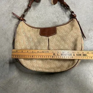 Dooney & Bourke Signature Monogram Luisa Shoulder Bag Leather Trim Brown thumbnail 8
