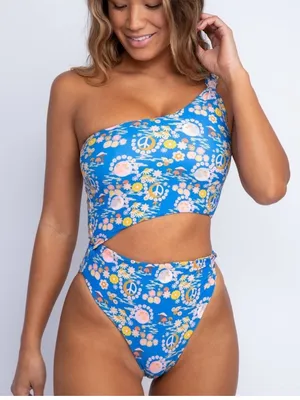 Skatie Humboldt Nicole Boho Hippie One Piece Swimsuit Size Medium thumbnail 1