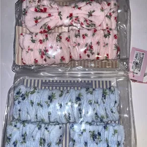 wild fable Floral Self Care Spa Headwrap Set - Pink and Light Blue thumbnail 2