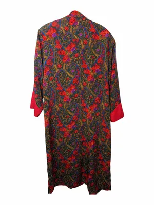 Vintage Victoria's Secret Kimono Robe Gold Label Red Floral 90s Lingerie thumbnail 3