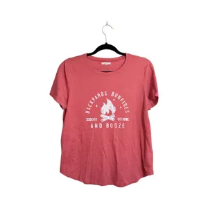 Maurices Backyards Bonfires and Booze Graphic Tee Red Short Sleeve thumbnail 2