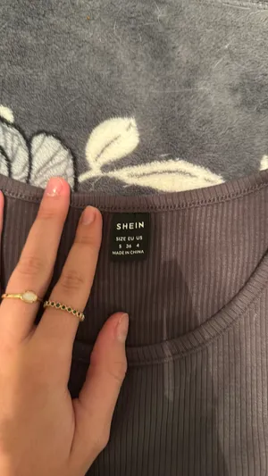 Shein Grey Crop Top Ribbed thumbnail 3