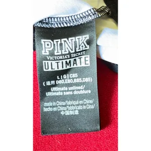 PINK Victoria's Secret Logo Print Large Bralette Black White Women thumbnail 3