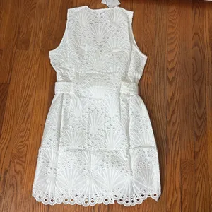 Andie The Navarino Dress Button Front Eyelet‎ White size Small NWT thumbnail 3