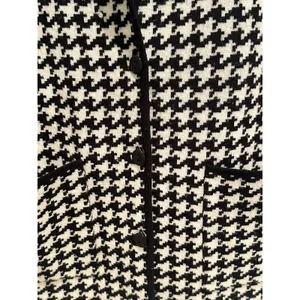 Mendocino 100%‎ Merino Wool Houndstooth Knit Cardigan Blazer Medium thumbnail 5
