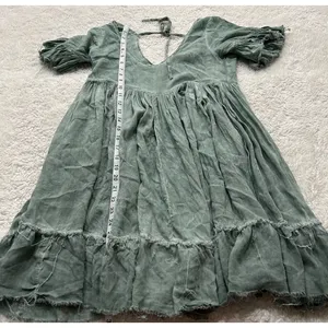 Sea Gypsies Womens Flare Dress in Jaidete Sage Green Sz XS Cottage Fairy Core thumbnail 4