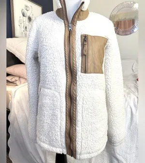 Abercrombie & Fitch Soft Women's White Full Zip Sherpa Fleece Jacket Sz XS thumbnail 1