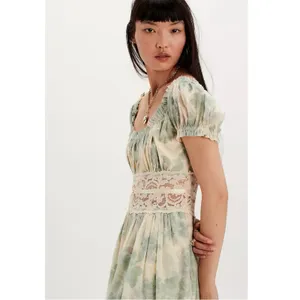 Free People Ethereal Dainty Cottage Lace Honeysuckle Floral Midi Dress Medium thumbnail 4