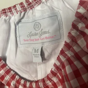 Lauren James Red White Gingham One Shoulder Top Tomato Girl Summer Blouse M‎ thumbnail 3
