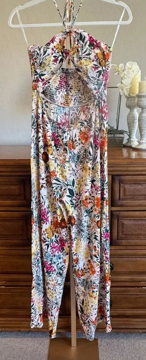 Anthropologie Maronie Floral Front Cutout Jumpsuit Size S NWT thumbnail 1