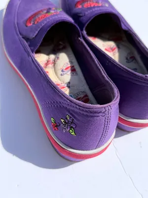 Grasshopper size 6Purple Slip-On Loafers with Embroidered Strawberry Hat Detail thumbnail 3