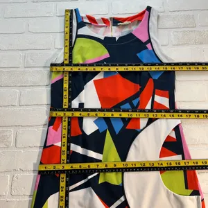 Dolcezza Dress Womens Medium Colorful Shift 60s 70s Sleeveless Pocket Mod Mini M thumbnail 12