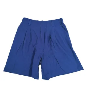 Halara High Waisted Trouser Shorts Size Large Navy Blue Pleated Preppy Coastal thumbnail 3
