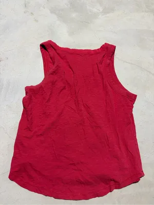 Madewell Women’s Red Tank Top - Casual Scoop Neck cotton large thumbnail 3